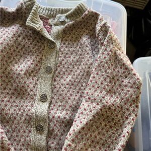 L.L. Bean Beige and Red Women's Sweater